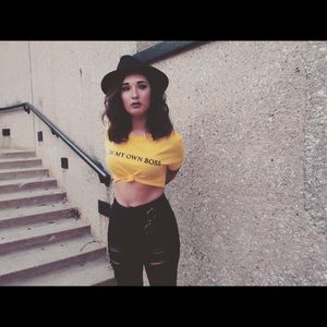Yellow crop top